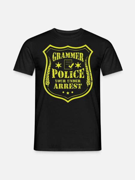 Grammatikpolizei - Englischlehrer - Männer T-Shirt - Schwarz