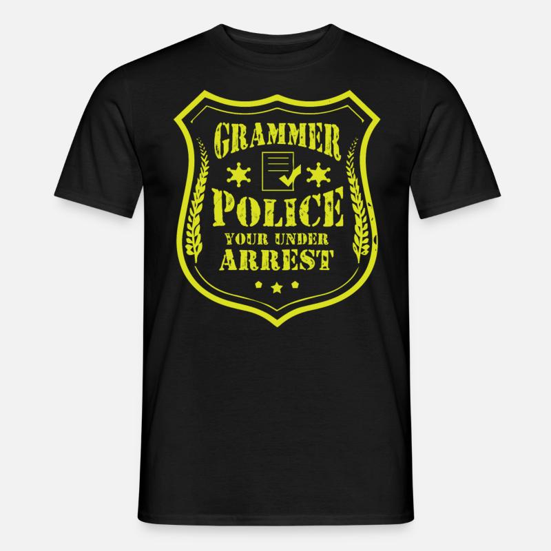 Grammatikpolizei - Englischlehrer - Männer T-Shirt - Schwarz