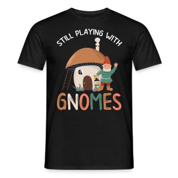 Gnome - Gnome Collecting - Gnome Collector - Men's T-Shirt - black - Front - AI Model Male 178 light (178cm)