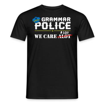Grammatikpolizei - Englischlehrer - Männer T-Shirt - Schwarz - Vorne - AI Model Male 178 light (178cm)