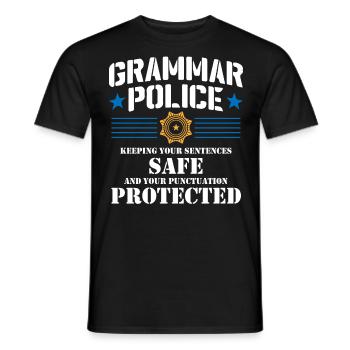 Grammar Police - English Teacher - Men's T-Shirt - black - Front - AI Model Male 178 light (178cm)
