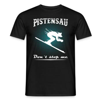 Pistensau Skifahren Skifahrer Wintersport - Männer T-Shirt - Schwarz - Vorne - AI Model Male 178 light (178cm)