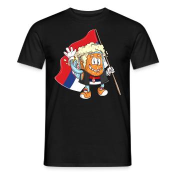 Beer fan of Serbia - Men's T-Shirt - black - Front - AI Model Male 178 light (178cm)