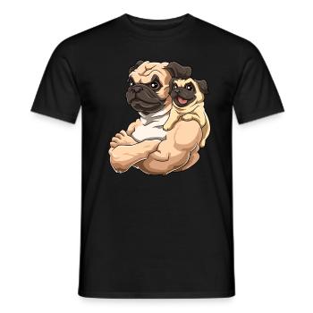 Mops Mopsbesitzer Mopsfreunde für Mops Fans - Männer T-Shirt - Schwarz - Vorne - AI Model Male 178 light (178cm)