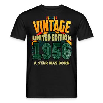 Vintage Edition Baujahr 1956 Geburtstagsgeschenk - Männer T-Shirt - Schwarz - Vorne - AI Model Male 178 light (178cm)