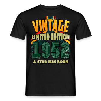 Vintage Edition Année 1952 Cadeau d’anniversaire - T-shirt homme - noir - Devant - AI Model Male 178 light (178cm)