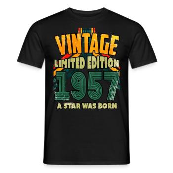Vintage Edition Baujahr 1957 Geburtstagsgeschenk - Männer T-Shirt - Schwarz - Vorne - AI Model Male 178 light (178cm)