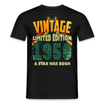 Vintage Edition Baujahr 1958 Geburtstagsgeschenk - Männer T-Shirt - Schwarz - Vorne - AI Model Male 178 light (178cm)