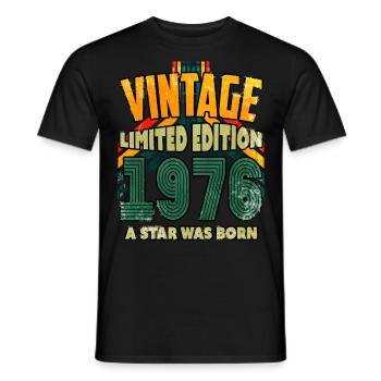 Vintage Edition Année 1976 Cadeau d’anniversaire - T-shirt homme - noir - Devant - AI Model Male 178 light (178cm)