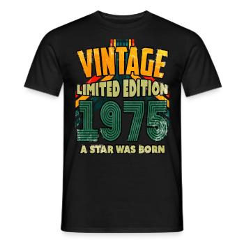 Vintage Edition Baujahr 1975 Geburtstagsgeschenk - Männer T-Shirt - Schwarz - Vorne - AI Model Male 178 light (178cm)