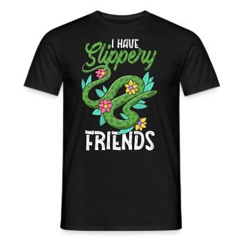 Schlange, Reptil - Schlangen - Männer T-Shirt - Schwarz - Vorne - AI Model Male 178 light (178cm)