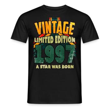Vintage Edition Année 1997 Cadeau d’anniversaire - T-shirt homme - noir - Devant - AI Model Male 178 light (178cm)