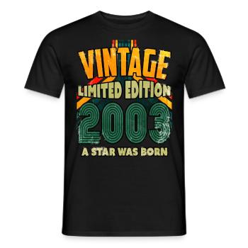 Vintage Edition Baujahr 2003 Geburtstagsgeschenk - Männer T-Shirt - Schwarz - Vorne - AI Model Male 178 light (178cm)