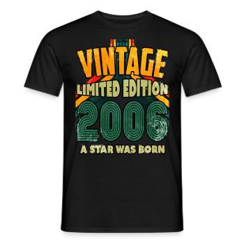 Vintage Edition Année 2006 Cadeau d’anniversaire - T-shirt homme - noir - Devant - AI Model Male 178 light (178cm)