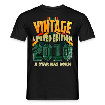 Vintage Edition Baujahr 2010 Geburtstagsgeschenk - Männer T-Shirt - Schwarz - Vorne - AI Model Male 178 light (178cm)
