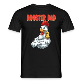 Hahn Papa mit Küken Kind - Männer T-Shirt - Schwarz - Vorne - AI Model Male 178 light (178cm)