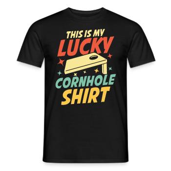 Cornhole Spiel Outdoor Bean Bag Sackloch für - Männer T-Shirt - Schwarz - Vorne - AI Model Male 178 light (178cm)
