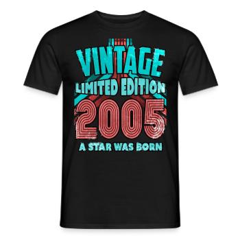 Vintage Edition Baujahr 2005 Geburtstagsgeschenk - Männer T-Shirt - Schwarz - Vorne - AI Model Male 178 light (178cm)