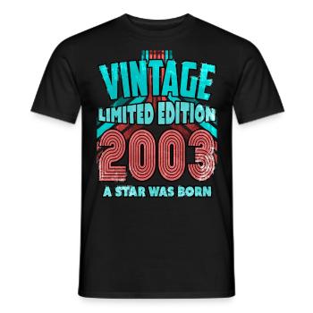 Vintage Edition Baujahr 2003 Geburtstagsgeschenk - Männer T-Shirt - Schwarz - Vorne - AI Model Male 178 light (178cm)
