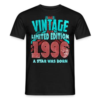 Vintage Edition Année 1996 Cadeau d’anniversaire - T-shirt homme - noir - Devant - AI Model Male 178 light (178cm)