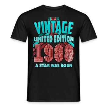 Vintage Edition Année 1988 Cadeau d’anniversaire - T-shirt homme - noir - Devant - AI Model Male 178 light (178cm)