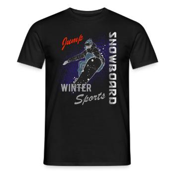 Snowboard Winter Sports Snowboarder Winter - Men's T-Shirt - black - Front - AI Model Male 178 light (178cm)
