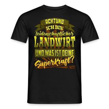 Landwirt und was ist deine Superkraft - Männer T-Shirt - Schwarz - Vorne - AI Model Male 178 light (178cm)