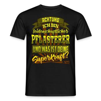 Pflasterer und was ist deine Superkraft - Männer T-Shirt - Schwarz - Vorne - AI Model Male 178 light (178cm)