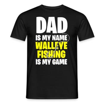 Pikeperch fishing, fish, perch, perch fishing - Men's T-Shirt - black - Front - AI Model Male 178 light (178cm)