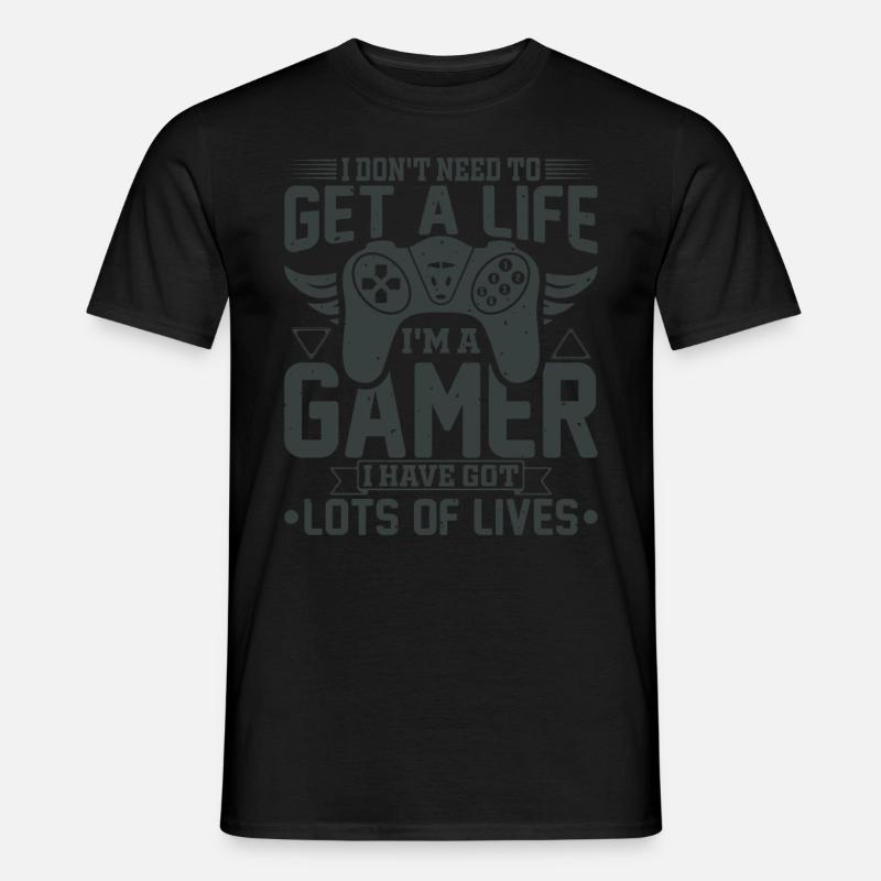 Gamer gaming zocken Computerspiel Controller - Männer T-Shirt - Schwarz