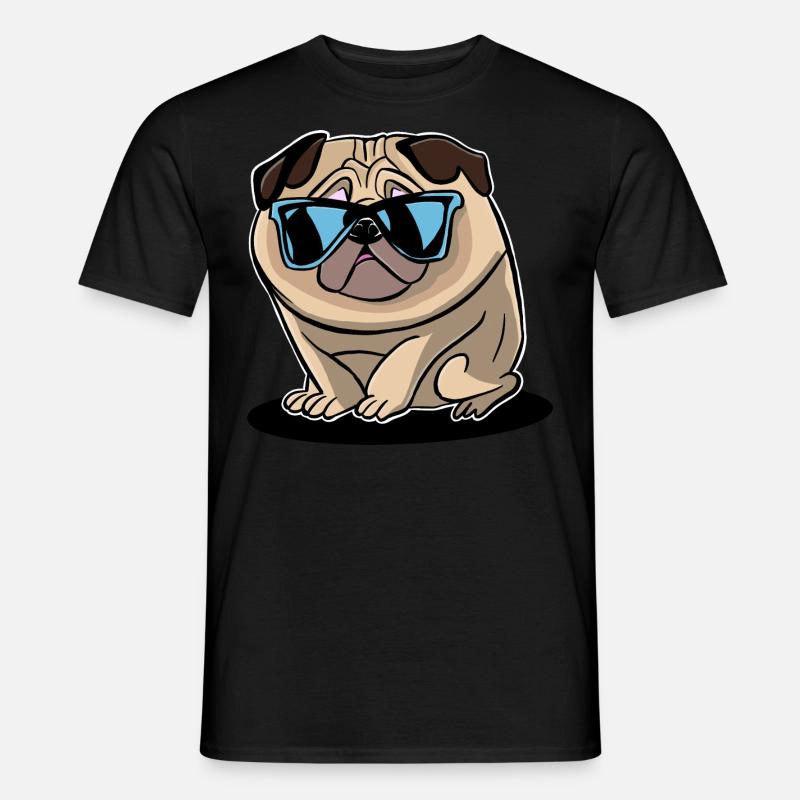 Mops - Männer T-Shirt - Schwarz
