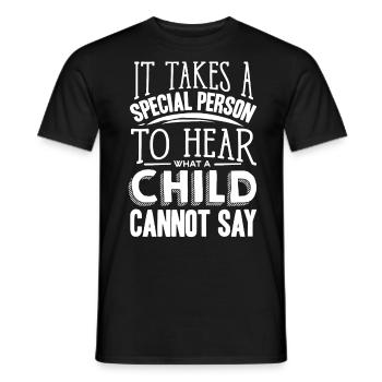 Speech-language pathology, speech-language pathologist - Men's T-Shirt - black - Front - AI Model Male 178 light (178cm)