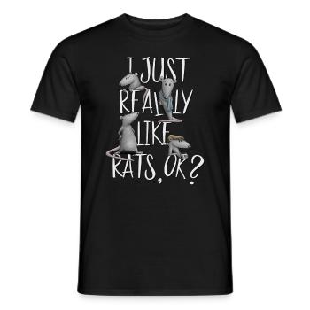 I Just Really Like Rats Ok? I just like rats - Men's T-Shirt - black - Front - AI Model Male 178 light (178cm)