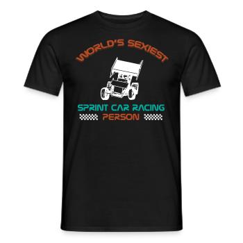 Sprint car races, sprint cars, dirt track races - Men's T-Shirt - black - Front - AI Model Male 178 light (178cm)