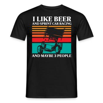 Sprint car races, sprint cars, dirt track races - Men's T-Shirt - black - Front - AI Model Male 178 light (178cm)