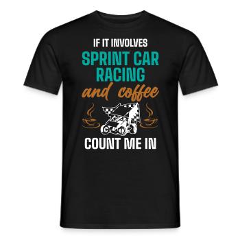 Sprint car races, sprint cars, dirt track races - Men's T-Shirt - black - Front - AI Model Male 178 light (178cm)