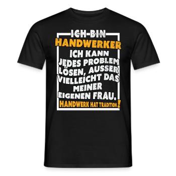 Ich bin Handwerker Lustige Handwerkerspruch - Männer T-Shirt - Schwarz - Vorne - AI Model Male 178 light (178cm)