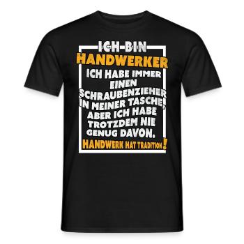 Ich bin Handwerker Lustige Handwerkerspruch - Männer T-Shirt - Schwarz - Vorne - AI Model Male 178 light (178cm)