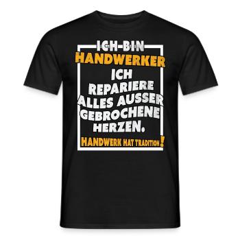 Ich bin Handwerker Lustige Handwerkerspruch - Männer T-Shirt - Schwarz - Vorne - AI Model Male 178 light (178cm)