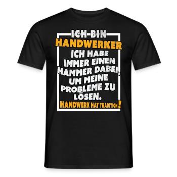 Ich bin Handwerker Lustige Handwerkerspruch - Männer T-Shirt - Schwarz - Vorne - AI Model Male 178 light (178cm)