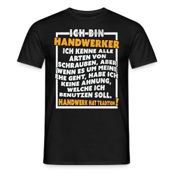 Ich bin Handwerker Lustige Handwerkerspruch - Männer T-Shirt - Schwarz - Vorne - AI Model Male 178 light (178cm)