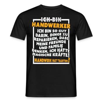 Ich bin Handwerker Lustige Handwerkerspruch - Männer T-Shirt - Schwarz - Vorne - AI Model Male 178 light (178cm)