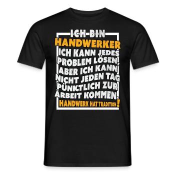 Ich bin Handwerker Lustige Handwerkerspruch - Männer T-Shirt - Schwarz - Vorne - AI Model Male 178 light (178cm)