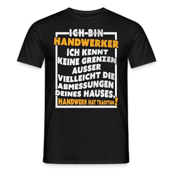 Ich bin Handwerker Lustige Handwerkerspruch - Männer T-Shirt - Schwarz - Vorne - AI Model Male 178 light (178cm)