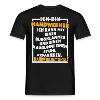 Ich bin Handwerker Lustige Handwerkerspruch - Männer T-Shirt - Schwarz - Vorne - AI Model Male 178 light (178cm)