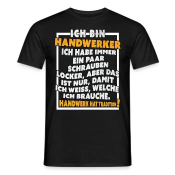 Ich bin Handwerker Lustige Handwerkerspruch - Männer T-Shirt - Schwarz - Vorne - AI Model Male 178 light (178cm)