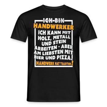 Ich bin Handwerker Lustige Handwerkerspruch - Männer T-Shirt - Schwarz - Vorne - AI Model Male 178 light (178cm)