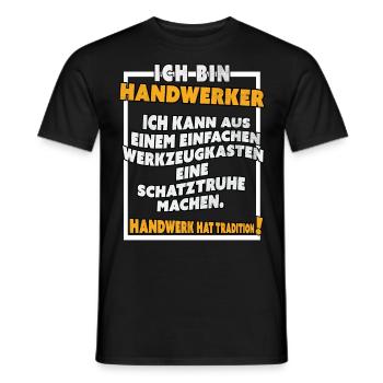Ich bin Handwerker Lustige Handwerkerspruch - Männer T-Shirt - Schwarz - Vorne - AI Model Male 178 light (178cm)