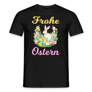 Frohe Ostern Hase Osterei für einen Osterhasen - Männer T-Shirt - Schwarz - Vorne - AI Model Male 178 light (178cm)