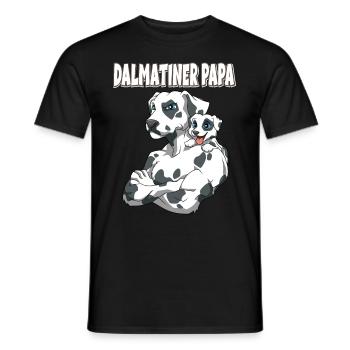 Dalmatiner Papa mit Dalmatiner Kind - Männer T-Shirt - Schwarz - Vorne - AI Model Male 178 light (178cm)